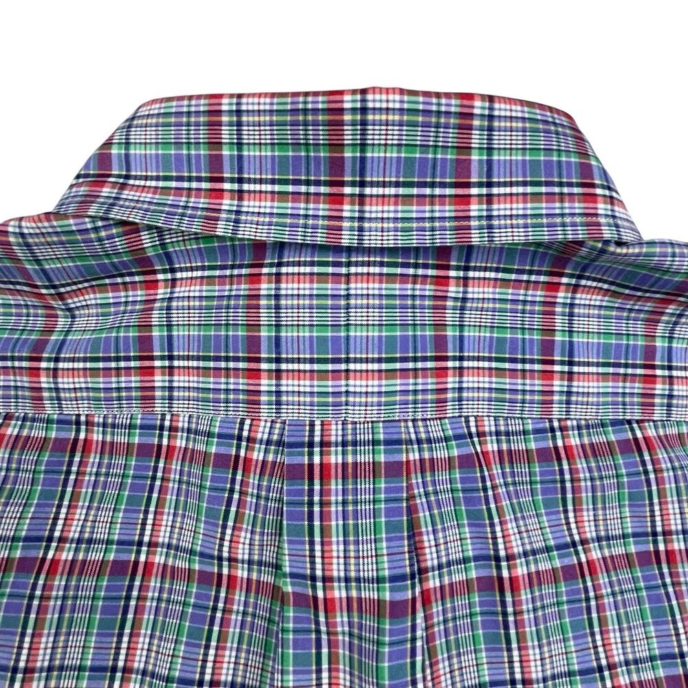 Polo Ralph Lauren Shirt Men Medium Colorful Plaid Oxford Cotton OCBD Preppy - Picture 7 of 10